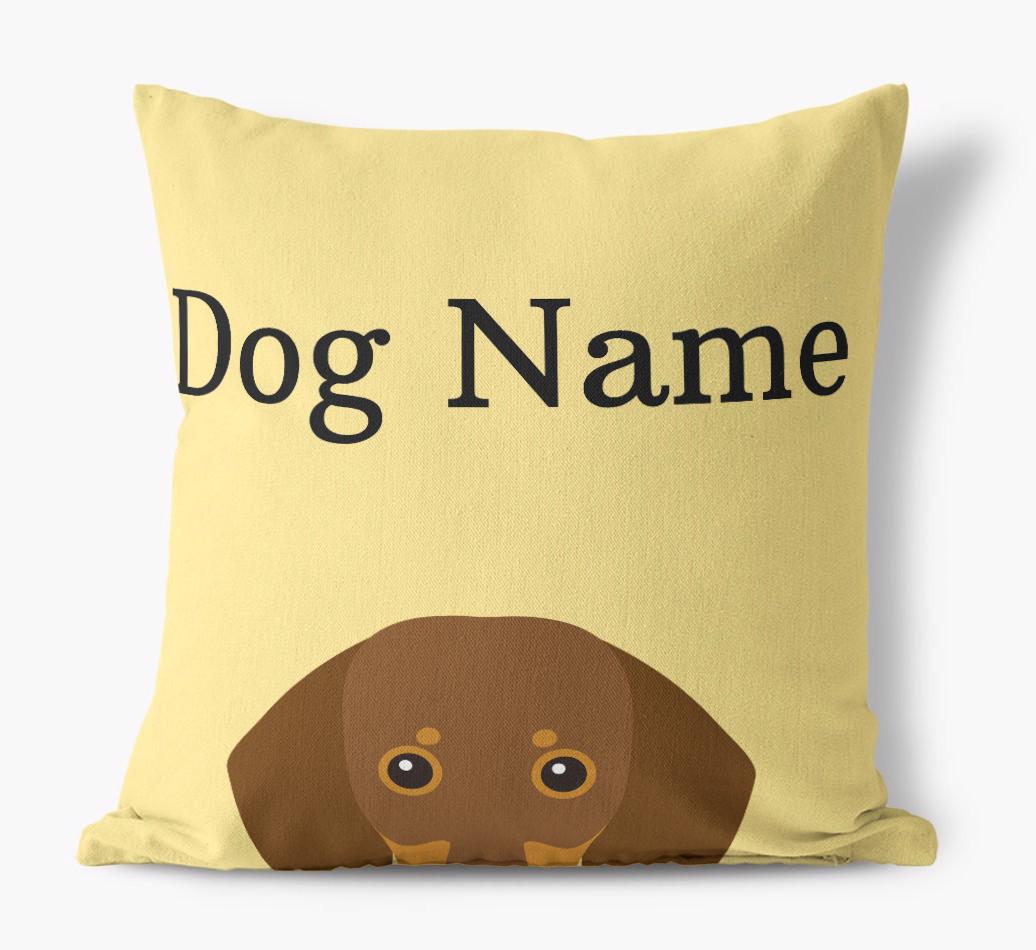 {dogsName}'s Icon & Name: Personalized {breedFullName} Canvas Pillow