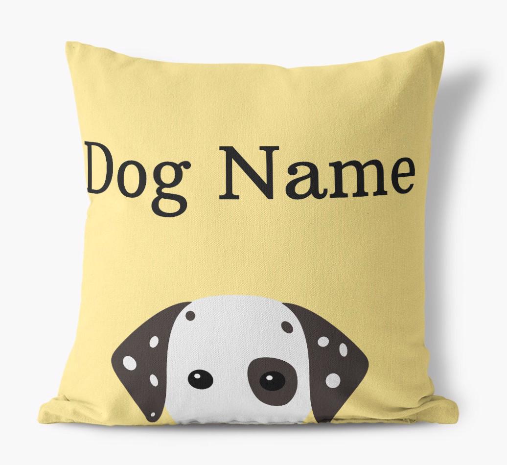 {dogsName}'s Icon & Name: Personalized {breedFullName} Canvas Pillow