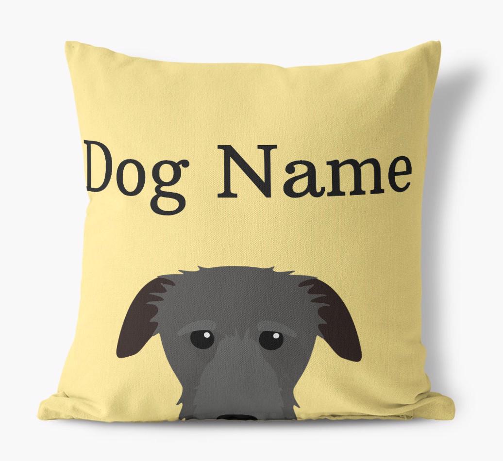 {dogsName}'s Icon & Name: Personalized {breedFullName} Canvas Pillow