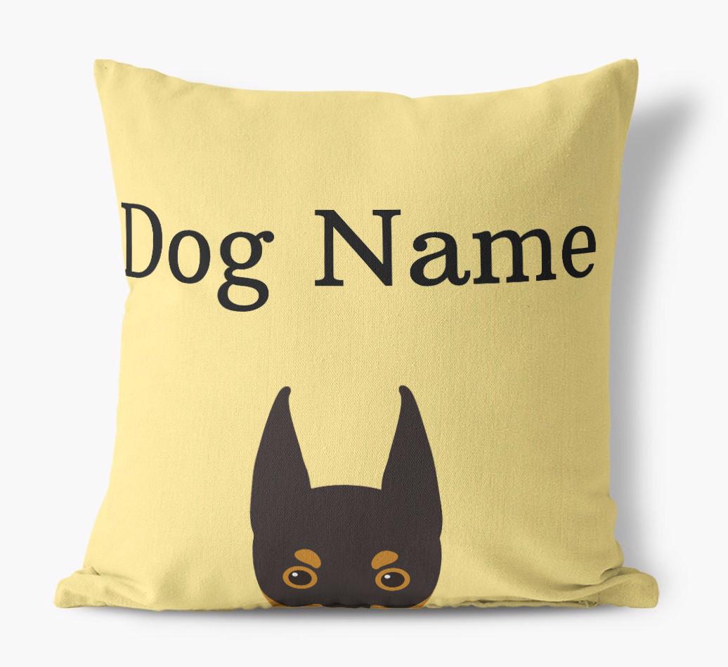 {dogsName}'s Icon & Name: Personalized {breedFullName} Canvas Pillow