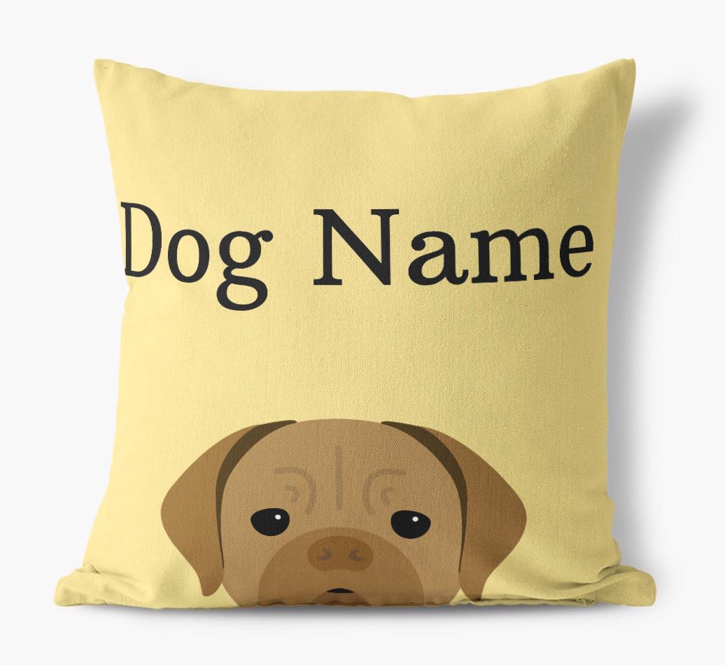 {dogsName}'s Icon & Name: Personalized {breedFullName} Canvas Pillow