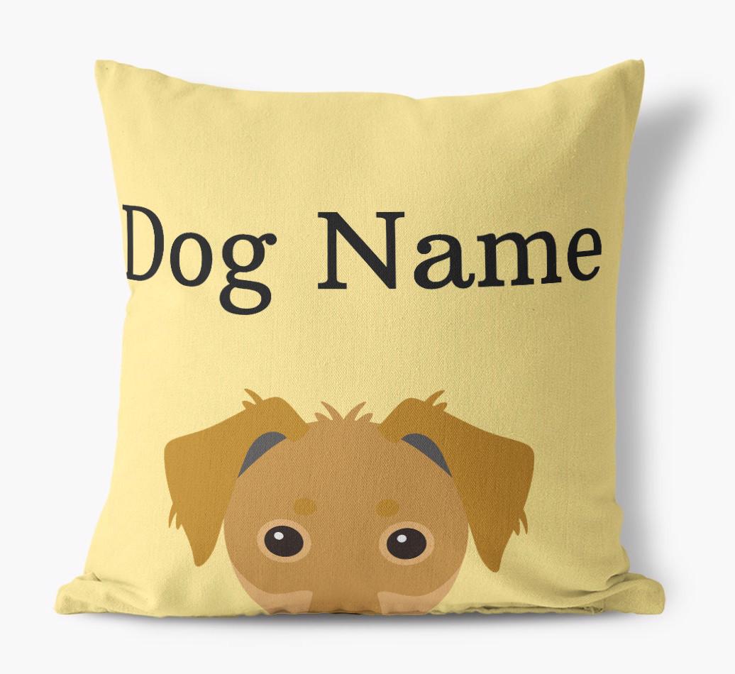 {dogsName}'s Icon & Name: Personalized {breedFullName} Canvas Pillow