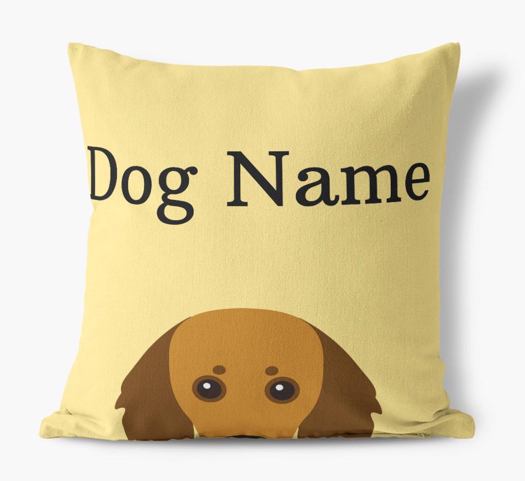 {dogsName}'s Icon & Name: Personalized {breedFullName} Canvas Pillow