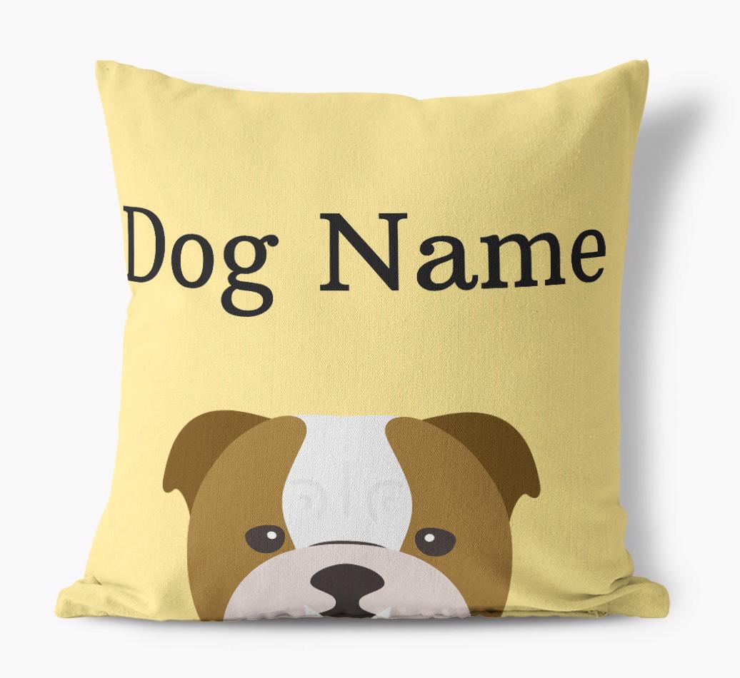 {dogsName}'s Icon & Name: Personalized {breedFullName} Canvas Pillow