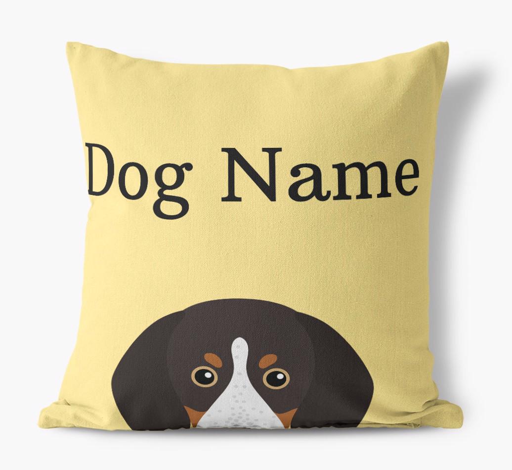 {dogsName}'s Icon & Name: Personalized {breedFullName} Canvas Pillow