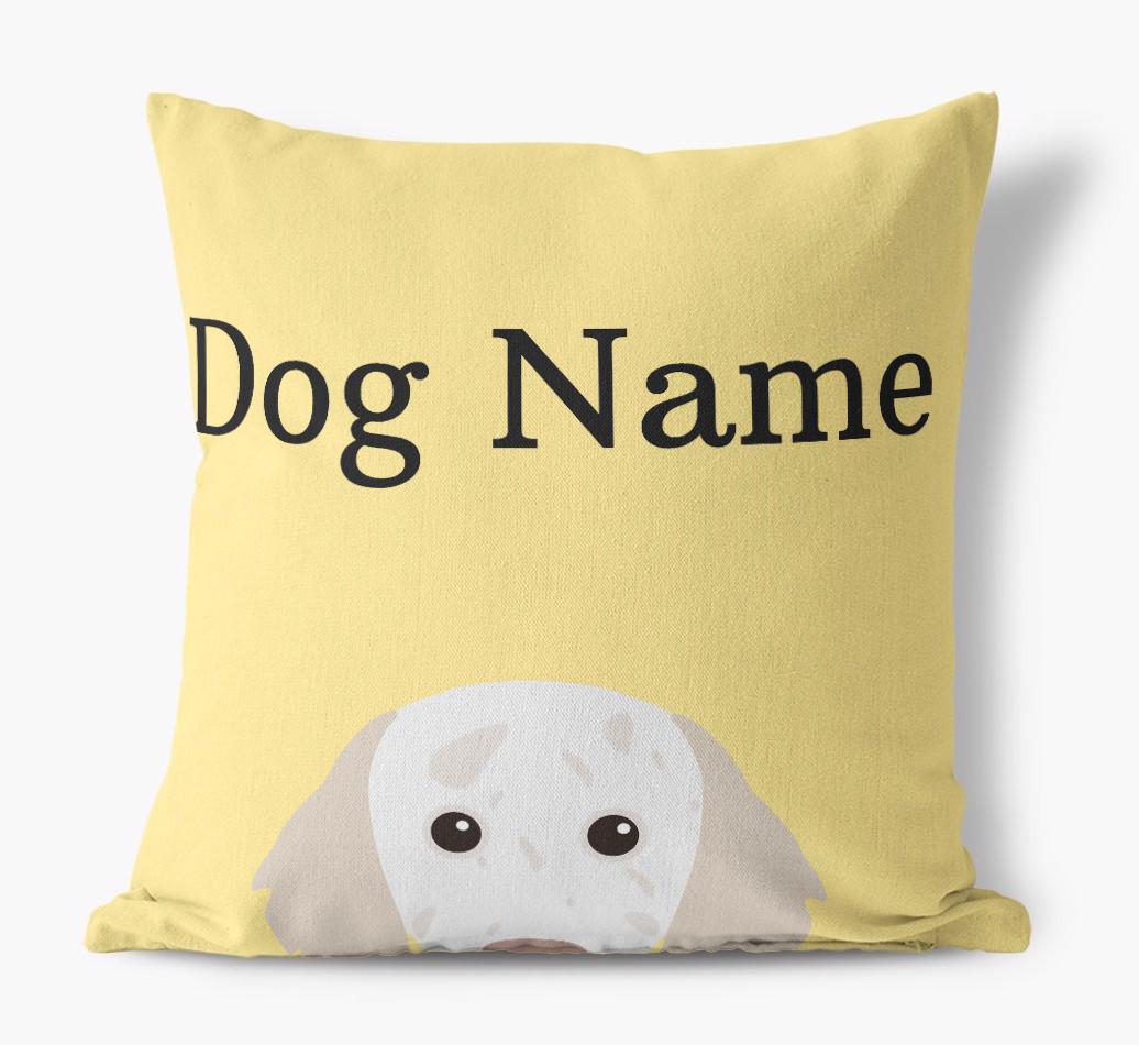 {dogsName}'s Icon & Name: Personalized {breedFullName} Canvas Pillow