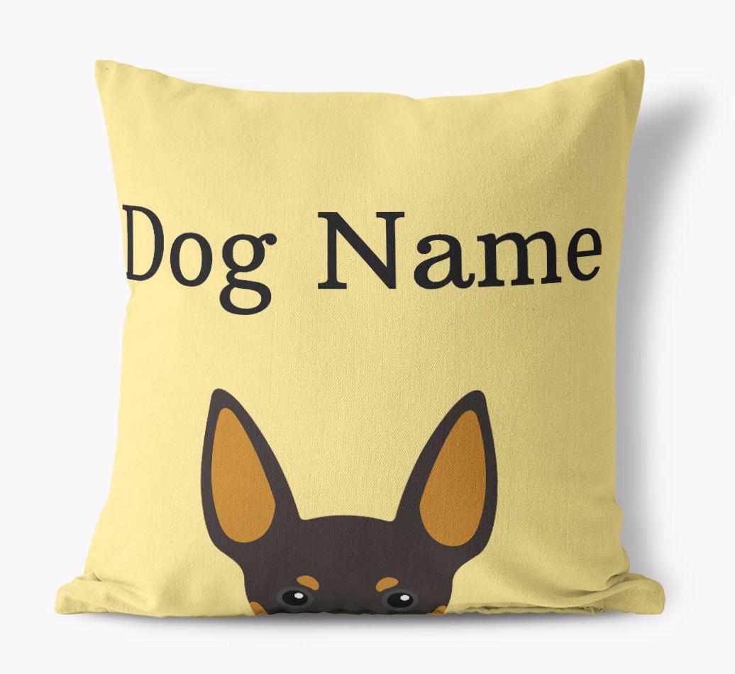 {dogsName}'s Icon & Name: Personalized {breedFullName} Canvas Pillow