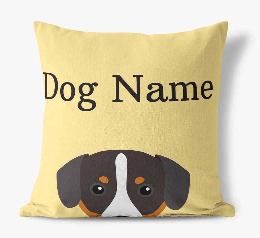 {dogsName}'s Icon & Name: Personalized {breedFullName} Canvas Pillow