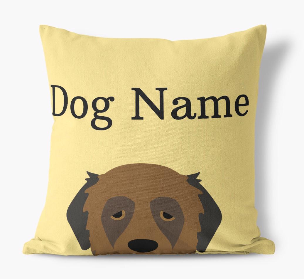 {dogsName}'s Icon & Name: Personalized {breedFullName} Canvas Pillow