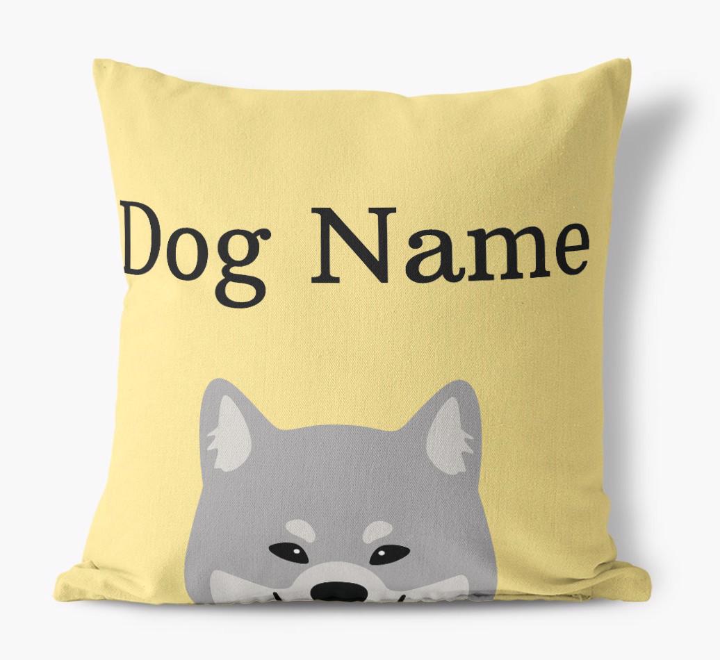 {dogsName}'s Icon & Name: Personalized {breedFullName} Canvas Pillow