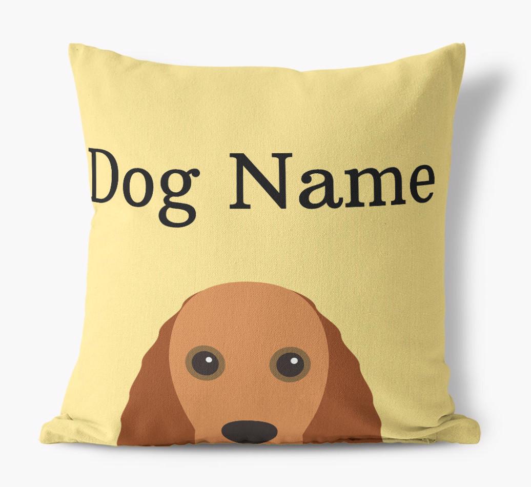 {dogsName}'s Icon & Name: Personalized {breedFullName} Canvas Pillow
