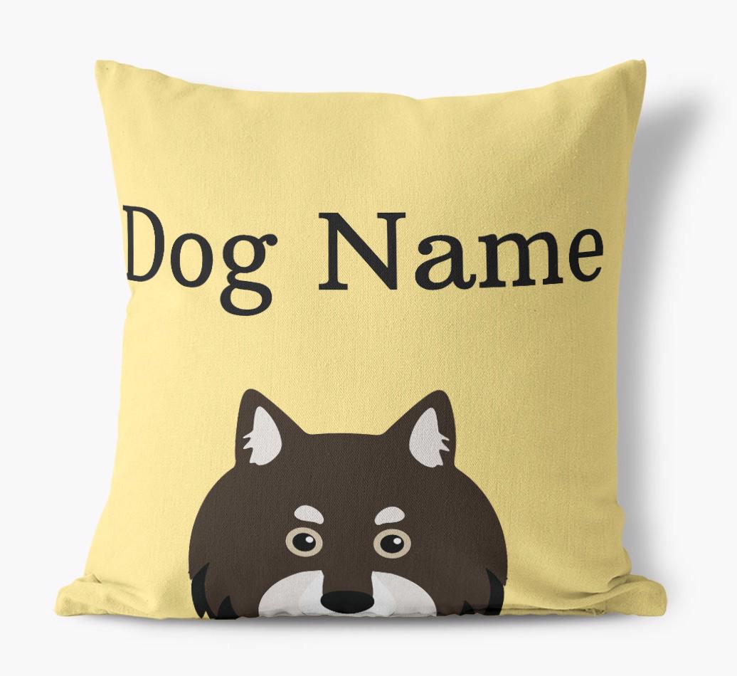 {dogsName}'s Icon & Name: Personalized {breedFullName} Canvas Pillow