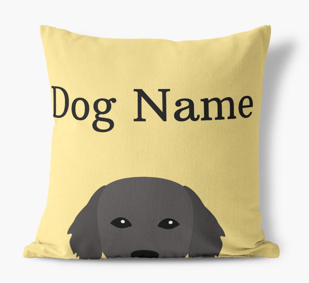 {dogsName}'s Icon & Name: Personalized {breedFullName} Canvas Pillow