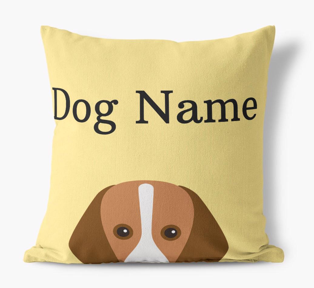 {dogsName}'s Icon & Name: Personalized {breedFullName} Canvas Pillow