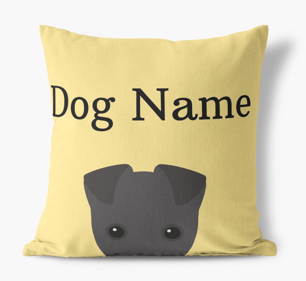 {dogsName}'s Icon & Name: Personalized {breedFullName} Canvas Pillow
