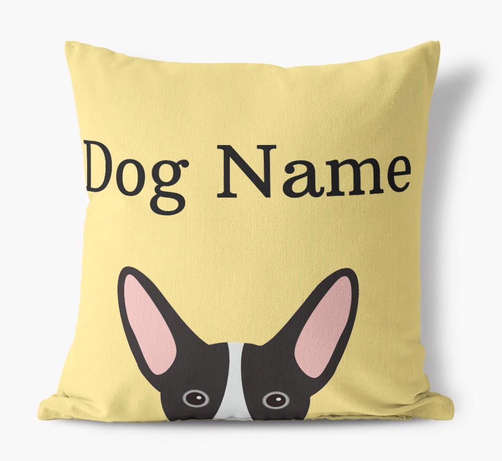 {dogsName}'s Icon & Name: Personalized {breedFullName} Canvas Pillow