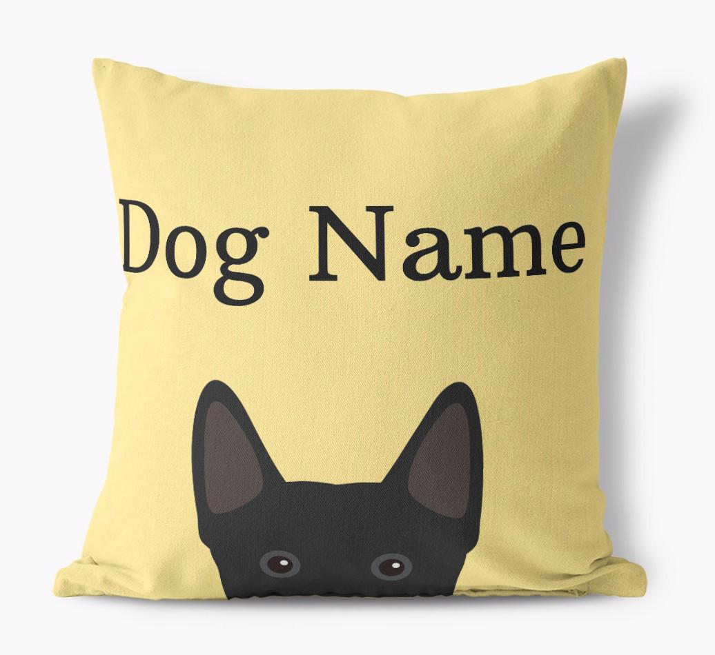 {dogsName}'s Icon & Name: Personalized {breedFullName} Canvas Pillow
