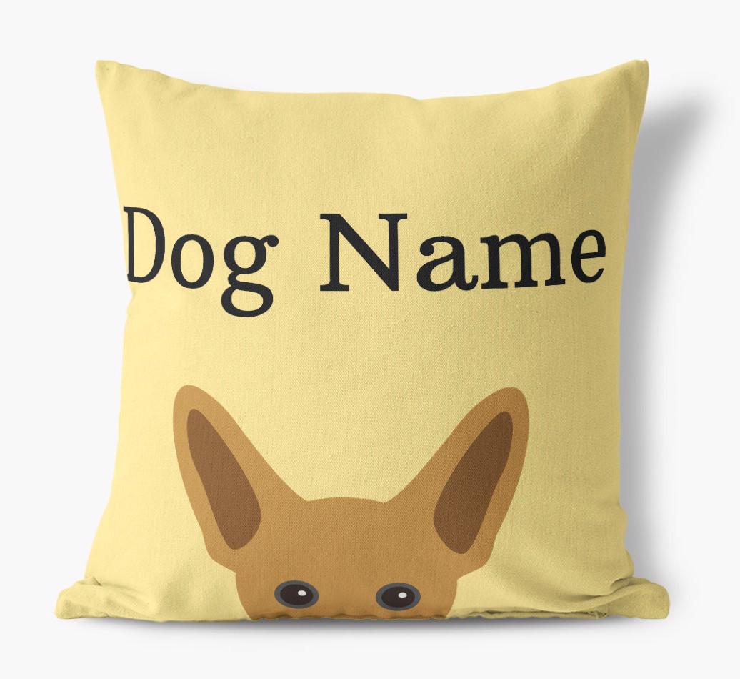 {dogsName}'s Icon & Name: Personalized {breedFullName} Canvas Pillow