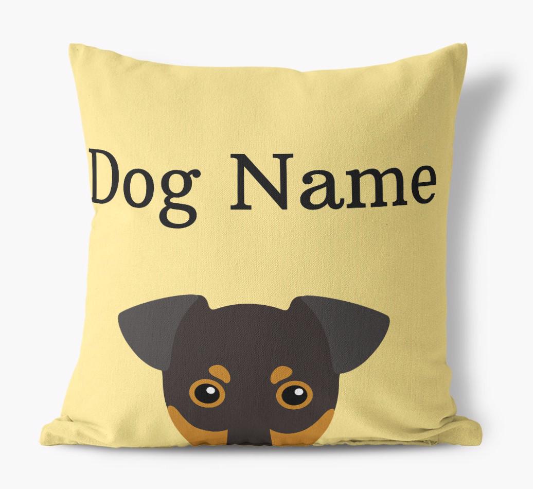 {dogsName}'s Icon & Name: Personalized {breedFullName} Canvas Pillow