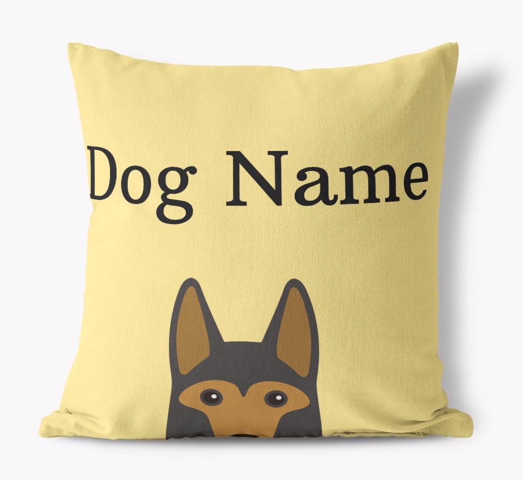 {dogsName}'s Icon & Name: Personalized {breedFullName} Canvas Pillow
