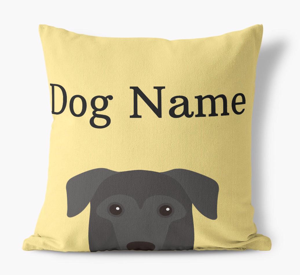 {dogsName}'s Icon & Name: Personalized {breedFullName} Canvas Pillow