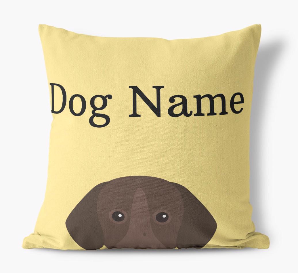{dogsName}'s Icon & Name: Personalized {breedFullName} Canvas Pillow