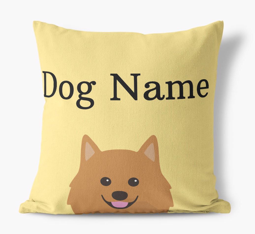 {dogsName}'s Icon & Name: Personalized {breedFullName} Canvas Pillow