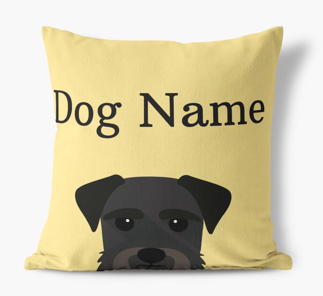 {dogsName}'s Icon & Name: Personalized {breedFullName} Canvas Pillow