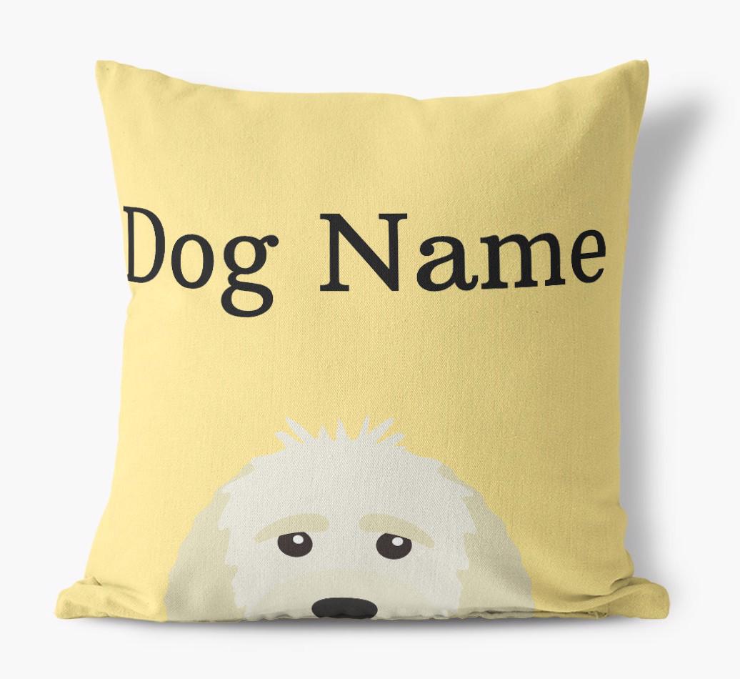 {dogsName}'s Icon & Name: Personalized {breedFullName} Canvas Pillow