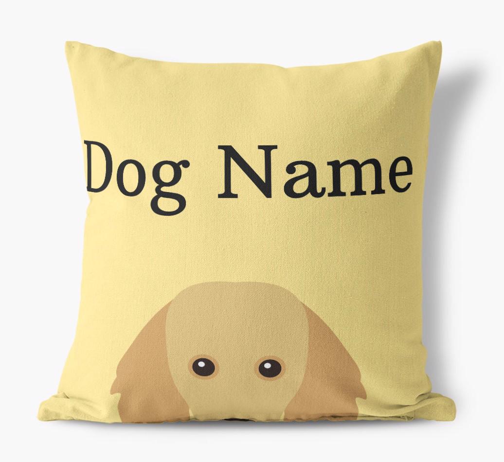 {dogsName}'s Icon & Name: Personalized {breedFullName} Canvas Pillow