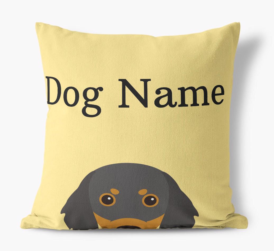 {dogsName}'s Icon & Name: Personalized {breedFullName} Canvas Pillow