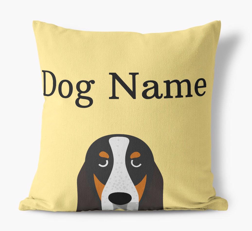 {dogsName}'s Icon & Name: Personalized {breedFullName} Canvas Pillow