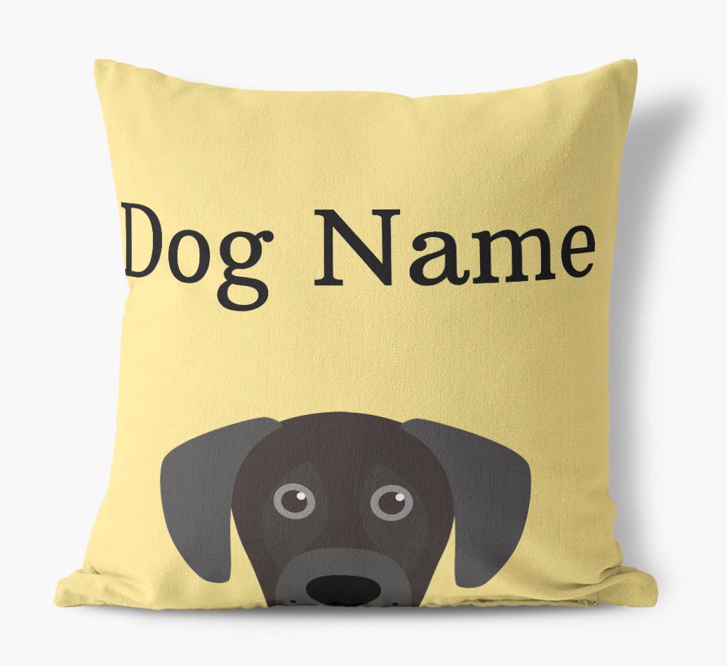 {dogsName}'s Icon & Name: Personalized {breedFullName} Canvas Pillow