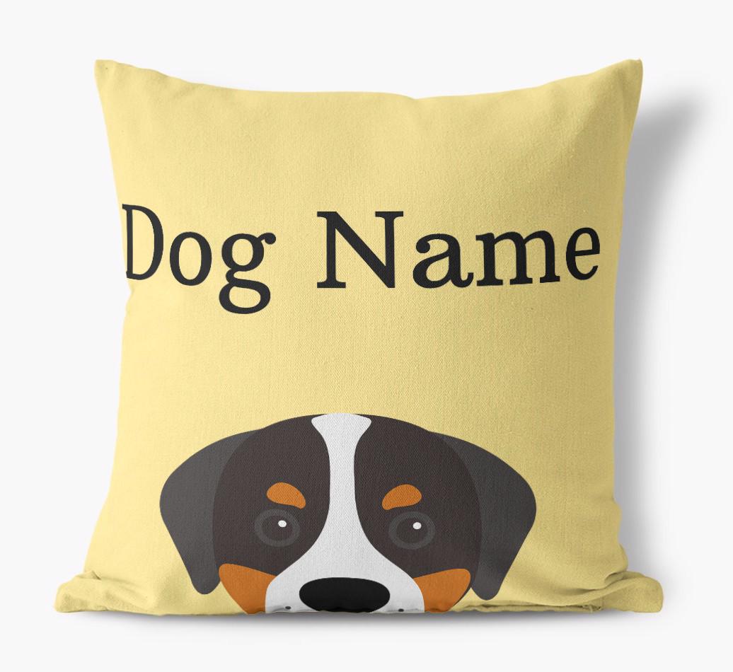 {dogsName}'s Icon & Name: Personalized {breedFullName} Canvas Pillow