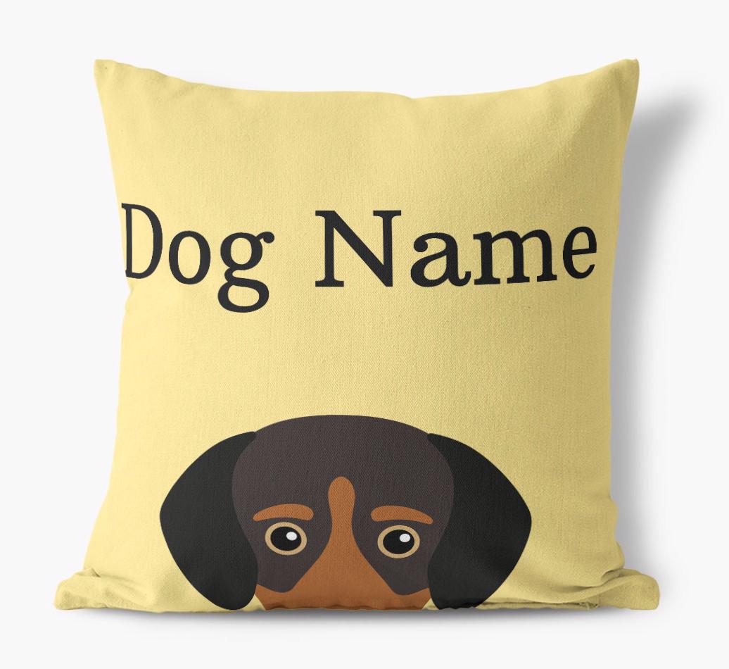 {dogsName}'s Icon & Name: Personalized {breedFullName} Canvas Pillow