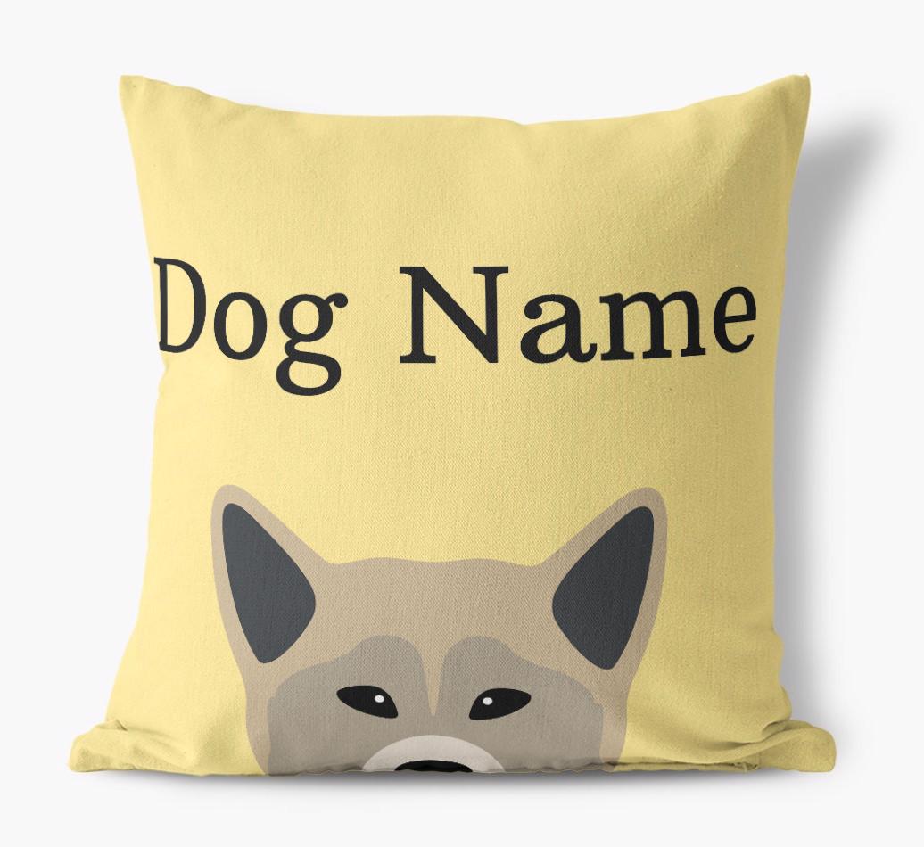 {dogsName}'s Icon & Name: Personalized {breedFullName} Canvas Pillow