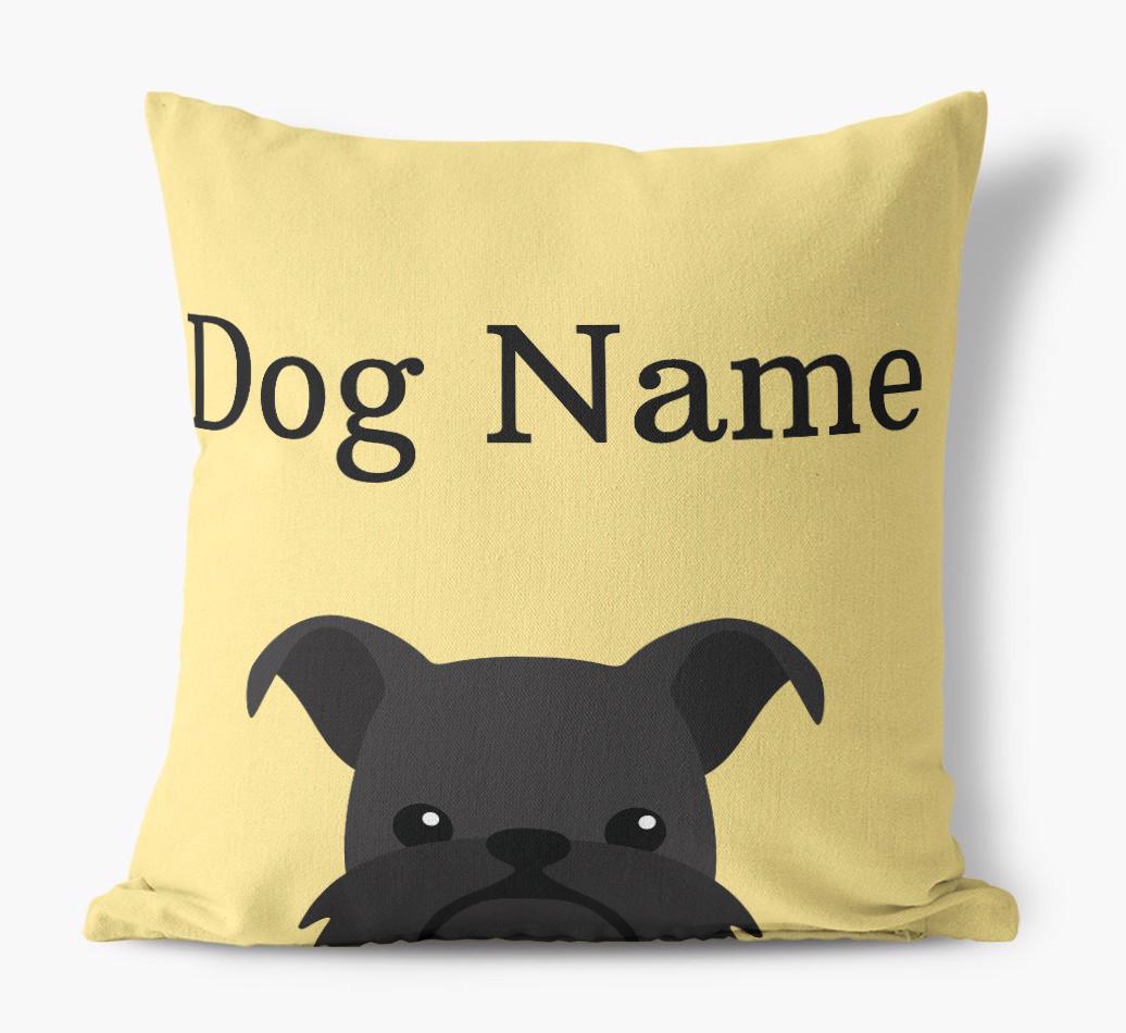 {dogsName}'s Icon & Name: Personalized {breedFullName} Canvas Pillow