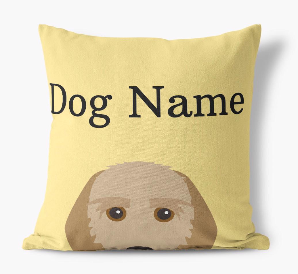 {dogsName}'s Icon & Name: Personalized {breedFullName} Canvas Pillow