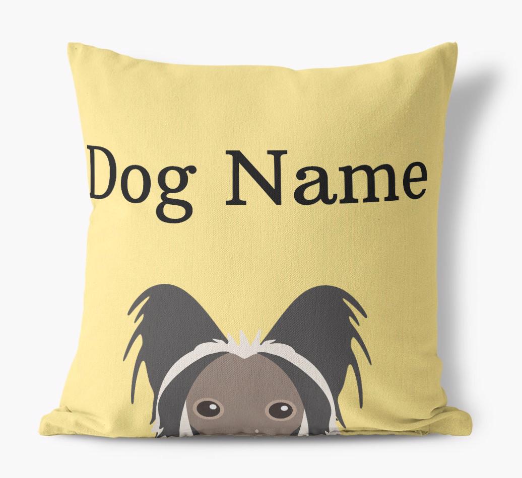 {dogsName}'s Icon & Name: Personalized {breedFullName} Canvas Pillow
