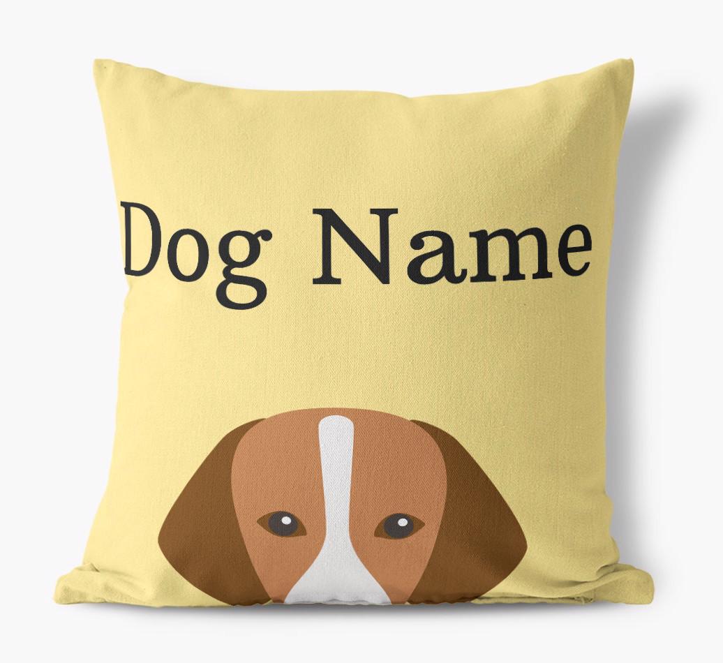 {dogsName}'s Icon & Name: Personalized {breedFullName} Canvas Pillow