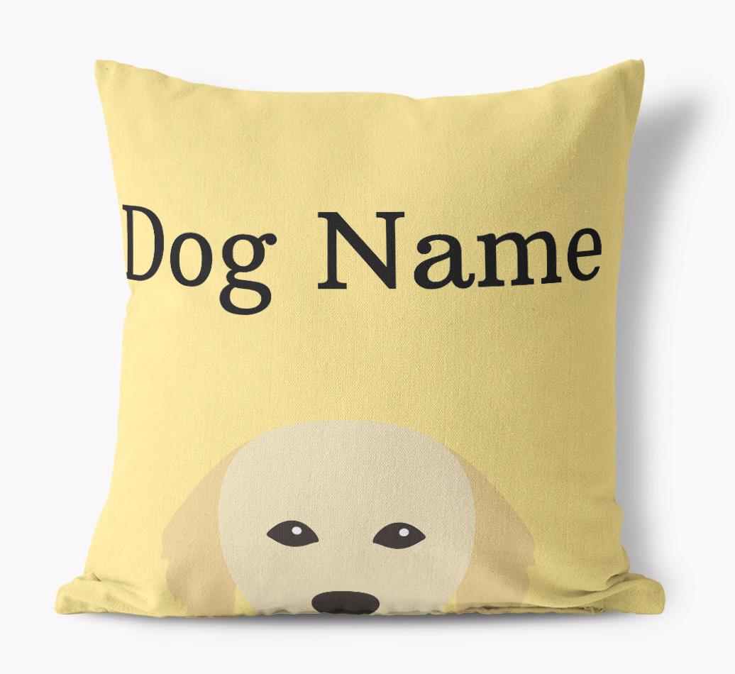{dogsName}'s Icon & Name: Personalized {breedFullName} Canvas Pillow