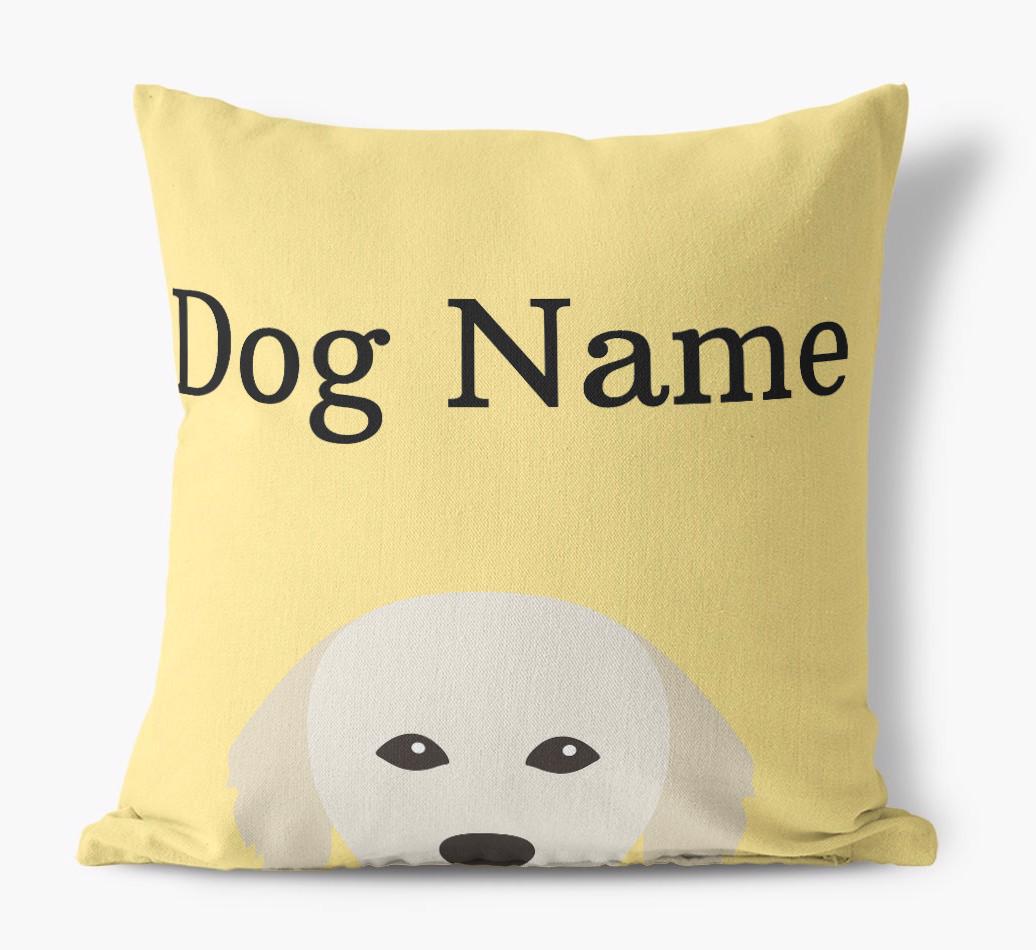 {dogsName}'s Icon & Name: Personalized {breedFullName} Canvas Pillow