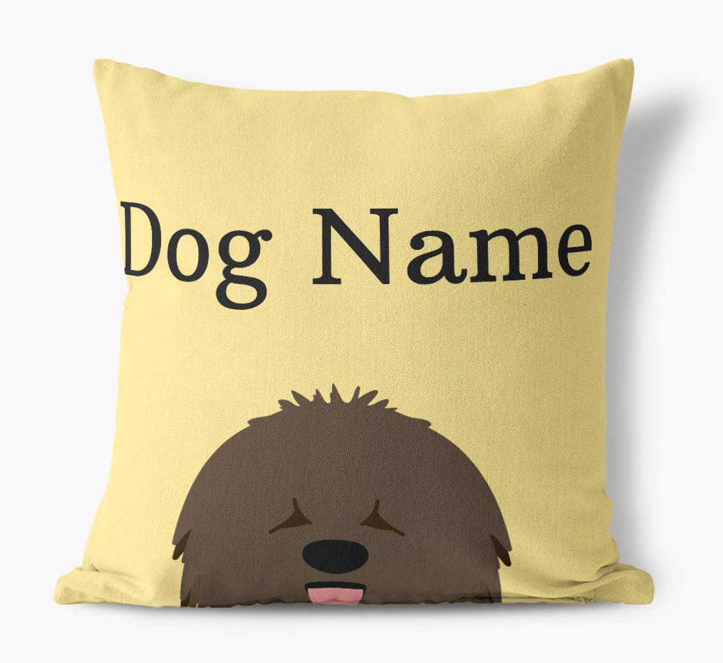 {dogsName}'s Icon & Name: Personalized {breedFullName} Canvas Pillow