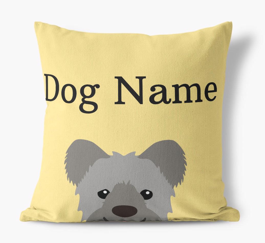 {dogsName}'s Icon & Name: Personalized {breedFullName} Canvas Pillow