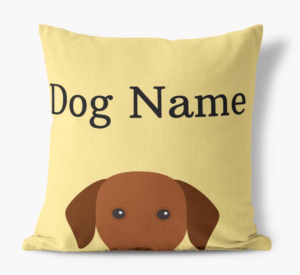 {dogsName}'s Icon & Name: Personalised {breedFullName} Canvas Cushion