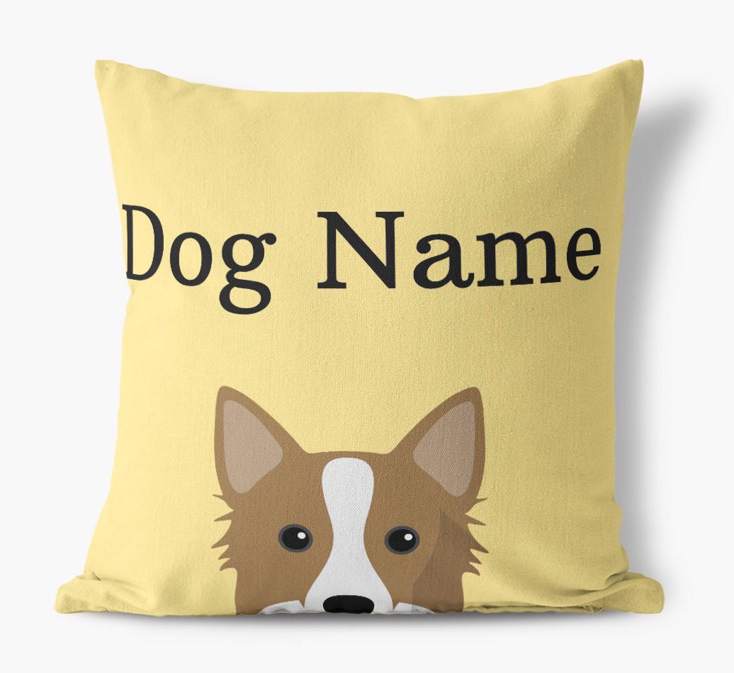 {dogsName}'s Icon & Name: Personalized {breedFullName} Canvas Pillow