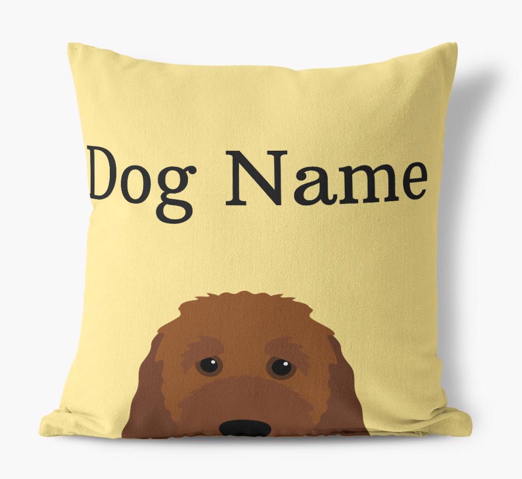 {dogsName}'s Icon & Name: Personalized {breedFullName} Canvas Pillow