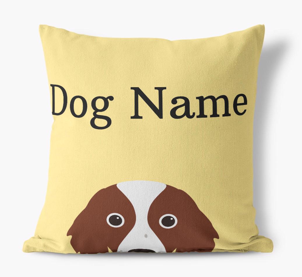 {dogsName}'s Icon & Name: Personalized {breedFullName} Canvas Pillow