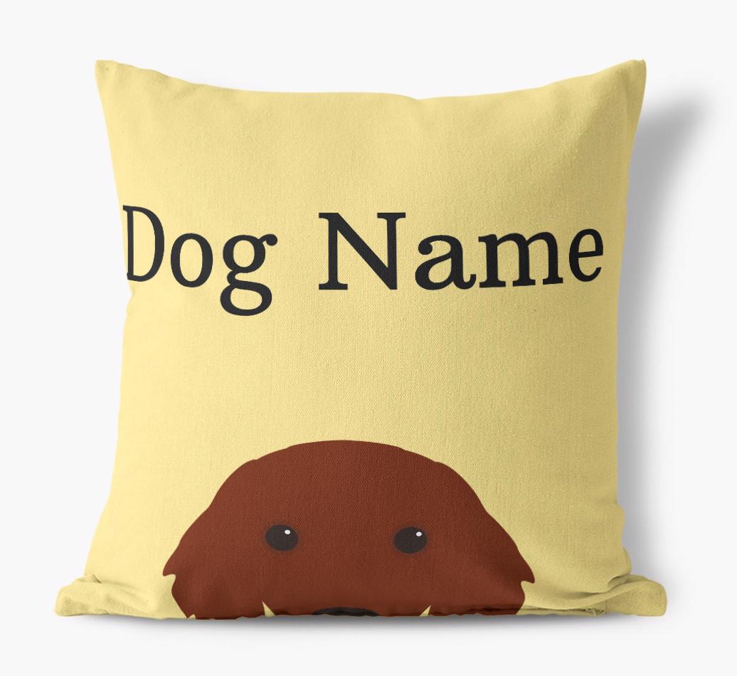 {dogsName}'s Icon & Name: Personalized {breedFullName} Canvas Pillow
