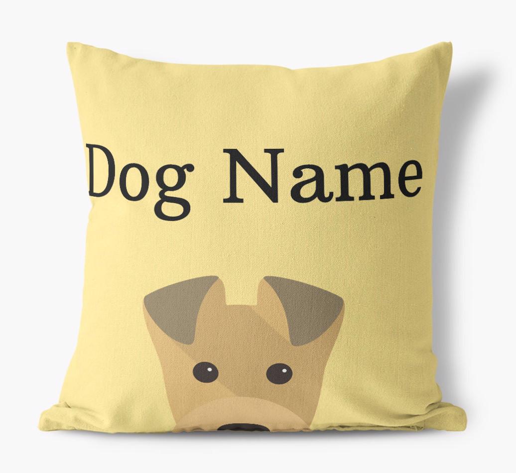{dogsName}'s Icon & Name: Personalized {breedFullName} Canvas Pillow